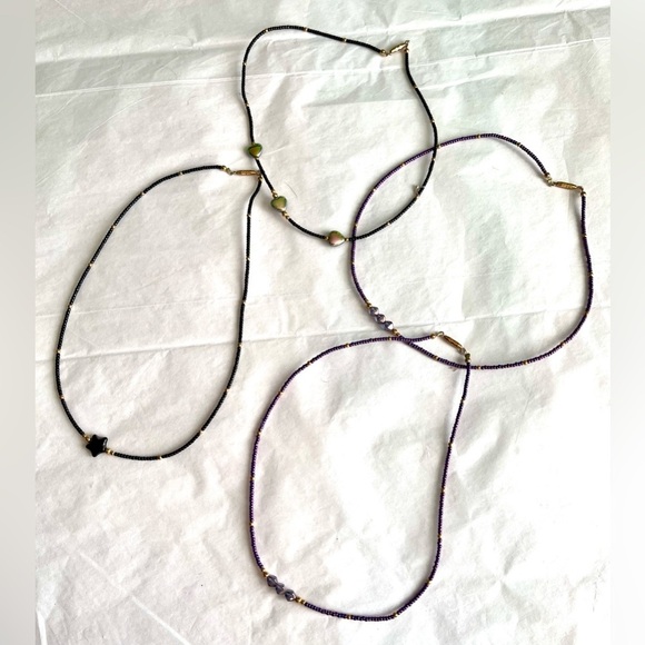 NWT! 4 Necklace Set Purple Gold - Picture 10 of 10